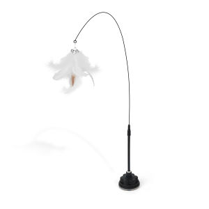 Cat Standing Teaser with Suction Cup & Replaceable Feather Refills