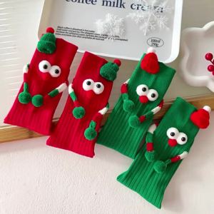 ผ้าพันคอฤดูใบไม้ร่วงฤดูหนาว ถุงเท้าซานตาคลอส ผู้หญิง ถุงเท้าคู่สีแดง ของขวัญ ถุงเท้ากลางน่อง ปีใหม่ ถุงเท้าเด็กน่ารัก ถุงเท้าขนฟู ทันสมัย