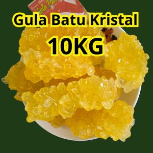 Gula Batu Kristal Kuning Asli 10 kg terdiri dari 10 pcs kemasan 1kg