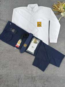 setelan seragam sekolah putih biru smp laki-laki panjang kelas 1-3