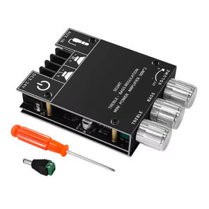 ZK-502MT Power AMP Board Bluetooth 5.0 Audio Amplifiers Board 2.0 Channel 50W+50W AUX and Bluetooth Input DC9-24V Mini Stereo Amplifier Module with Treble and Bass Control AMP Board for DIY Home Speaker