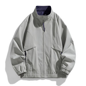 【新款上市】简恒跨境男款夹克外套潮流防风防水休闲上衣外套工装立领夹克春秋【轻薄透气】