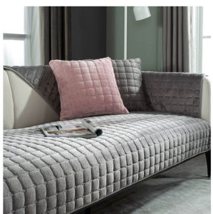 Plush sofa cushion non-slip fabric skin-friendly flannel sofa cushion universal full set of thickened sofa cover