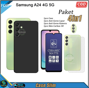 Paket 4in1 Case Samsung A05s A05 A24 4G 5G A34 5G A54 5G A14 M14 A13 5G A04 A04s Soft case Slim