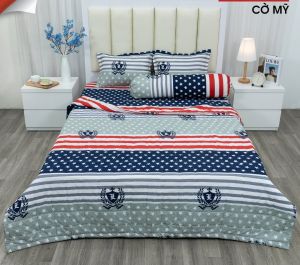 Ga Trải Giường Cotton poly  1m 1m2 1m4 1m5 1m6[cờ mỹ]