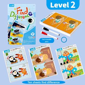Erasable Concentration Training Find Different Cards Board Games Educational Toys Attention Early
