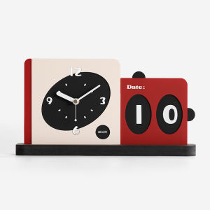 Minimalism Nordic siri meja jam senyap kreatif kalendar jadual jam mudah pejabat rumah moden ruang tamu hiasan bisu 17.3x31.8cm