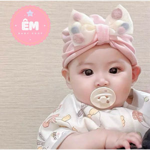 Mũ Turban Đính Nơ Phối Hạt Bông Nhiều Màu Phong Cách Ấn Độ Cho Bé Gái - Nón Mũ Che Thóp Giữ Ấm Bé Gái