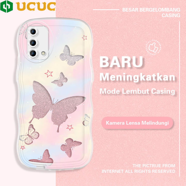 UCUC Glitter kupu-kupu Casing hp Untuk OPPO F1S F5 F7 F11 F23 Plus ...