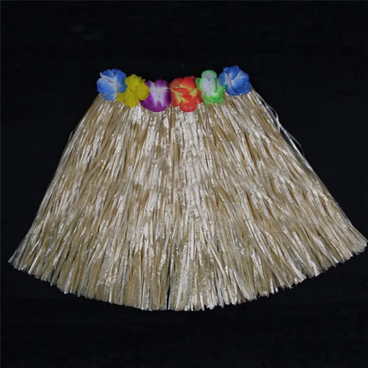 QUNED Kids Boys Girls Hawaiian Hula Grass Beach Skirt Flower Wristband  Party Dress Hot