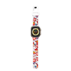 CASETiFY สายนาฬิกาสติกเกอร์แฟชั่นสวัสดีสายนาฬิกาข้อมือกระทบ [พรีเมี่ยมนุ่มวัสดุยืดหยุ่น] ใช้ร่วมกับ Apple นาฬิกาซีรีส์3/4/5/6/7/8/9 SEอัลตร้า-38มม./40มม./41มม./42มม./44มม./45มม./49มม.