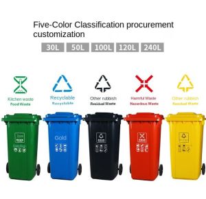 30/50/100/120/240L Food/Commercial and Industrial Trash Cans Large Trash Cans Wheeled Trash Cans Plastic