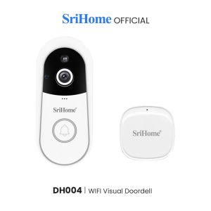 SriHome DH004 4MP Wi-Fi Smart Doorbell Set (Mobile Intercom) No Cable and Pairing Network Easy Setup Supports Hibernation and Wake-up Mode with human Sensor PIR Timing Management Remote Playback APP Remote Monitoring Smart Ringtone Reminder