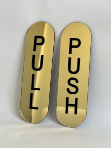 Acrylic Signage Shop Door Pull Push Sign (Acrylic with Vinyl Sticker Letters)