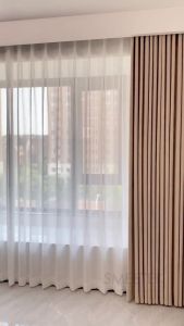 Blackout satin curtains suitable for small windows 3.0 meters wide and 2.7 meters high with metal rings sound-insula
