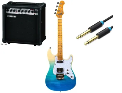 FLIGHT PATHFINDER SOLID BODY TRANSPARENT BLUE ELECTRIC UKULELE