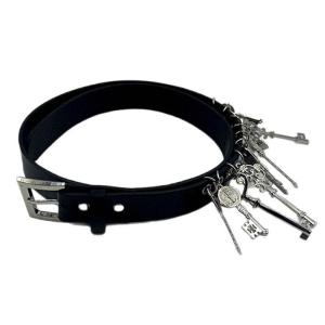 Outsider Fashion Keychain Belt Permanent PU Leather With Adjustable Strap For Men And Women