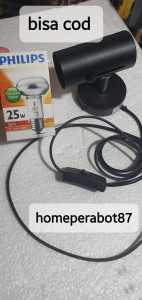 LAMPU SPOT / LAMPU PENGHANGAT PHILIPS SPOT NR 63 25 WATT + FITTING SOROT KABEL 180 CM SAKLAR ON OFF SIAP PAKAI