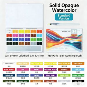 24-color Opaque Semi-dry Solid Watercolor Paints Suitable DIY Painting Graffiti Coloring Portable Outdoor Watercolor Paints
