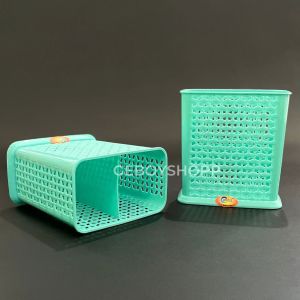 Candid Tempat Sendok NATTY Plastik Murni Sekat 2 / Kotak Sendok Foodgrade PP5