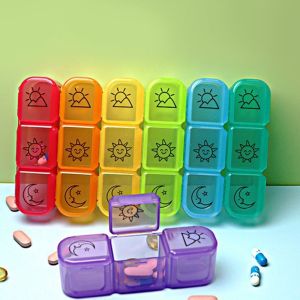 JOYPICKS Three Grids Weekly Pill Organizer Multifunction Mini Pill Storage Box Durable Waterproof Medicine Box Travel