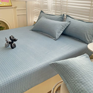 กระดานหมากรุกแบบมีลายตารางผ้าปูเตียงเย็บมุม Super Single/ราชินี/ราชา/ผืนเตียงซุเปอร์คิงไซส์