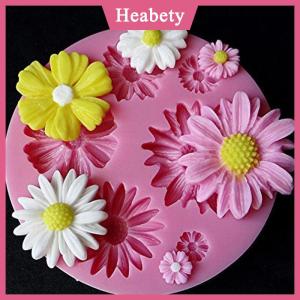 Heabety 3D hướng dương cánh hoa dập nổi Silicone khuôn cứu trợ fondant bánh trang trí công cụ
