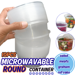 Moolah [10pcs] 250ml ROUND MICROWAVABALE CONTAINER plastic for Food Storage Recyclable Business