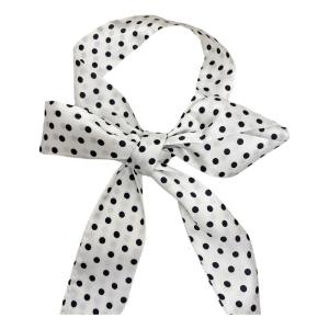 Elegant Ribbon Dotted Hair Scarf for Casual Formal Event Silk Scarves Long Hair Tie Silk Scarf for Women Everyday Use