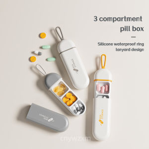 🌼3 Grid Lanyard Pill Box🌼3 格挂绳药盒Portable Travel Mini Multifunctional Divided Pill Box Organizer Medicine Storage Box Compartment Case便携式旅行迷你多功能分隔式药盒收纳盒药品储藏隔层盒