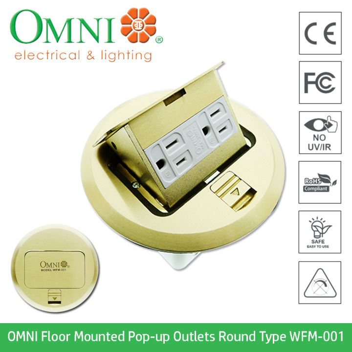 OMNI Floor Mounted Pop-up Outlets Round Type Model WFM-001 16A 250V ...