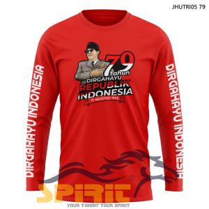 Kaos 17 Agustus 2024 Kaos Kemerdekaan Kaos HUT RI ke 79 Indonesia Lengan Panjang Baju Agustusan