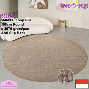 Tren-D-rugs karpet polos estetik bulat bundar lingkaran round carpet diameter 160 cm anti slip modern bulu alas lantai ruang tamu keluarga kamar tidur minimalis - NMs
