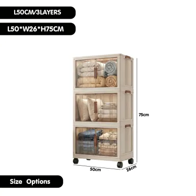 DR.STORAGE L50-80CM Large Capacity Storage Cabinet Folable Storage Cabinet Almari Pakaian 收纳柜(UP TO 520L)