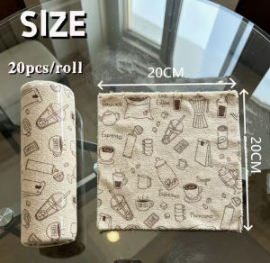 Microfiber Roll Of Towels Washing Rags Household Dishcloths Tear Away Microfiber Cleaning Cloth For Kitchen bathroom Home Shop Garage Car Thickened Printed Non-stick Oil Super Absorbent Cleaning Cloths