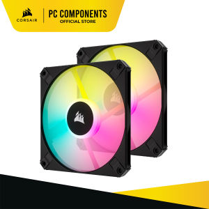 CORSAIR iCUE AF120 RGB SLIM 120mm PWM Fluid Dynamic Bearing Fan Black Twin Pack CO-9050163-WW