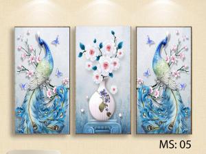Tranh dán tường chim công - Chất liệu Decal chống thấm nước - Kích thước 50 x 70 40 x 60 - MS 05