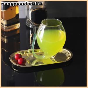 [WYH Store] 👗 Wine Whiskey Glass Heat Resistant Sucking Juice Milk Drinking Tube Straw Cup Creative Wine Glass High Quality Glass Cup