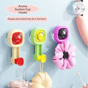 ราวแขวน ไม่มีการเจาะ ตะขอผ้าเช็ดตัว พร้อมอโรมาเทอราพี ถ้วยดูดไร้รอยต่อ โดปามีน การเลื่อนที่ถอดออกได้