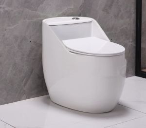 (L.Hệ Freeship) Bồn Cầu Trứng Cao Cấp MILOR R56 Men Tuyết Nano Phủ Ceramic Xả Nước Xoáy Mạnh Nắp UF Chống Xước Rơi Êm - Bảo Hành Men Sứ 15 Năm