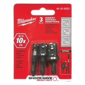 Milwaukee Socket Adapter SHOCKWAVE Impact Duty 1/4 in. Hex Shank Socket Adapter Set (3-Piece)