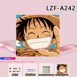 Paint By Number 20x20cm Kartun Sanrio DIY Painting Kit Canvas Paint Set Aesthetic Kanvas Lukis