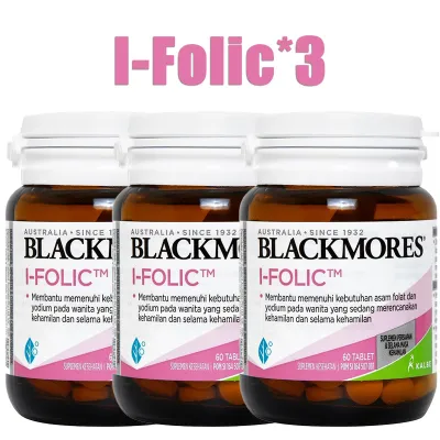 [Gratis Ongkir]Blackmores I-Folic 60 Tablet Asam Folat 400mcg Suplemen Persiapan Kehamilan Ibu Hamil Janin Original Australia EXP.2028