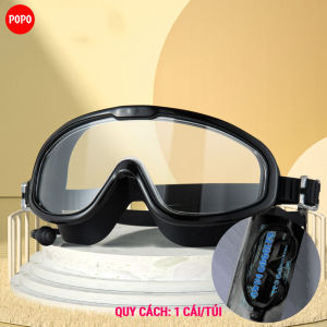 Kính bơi tráng gương POPO 2100 góc nhìn 180 độ cản tia UV sương mờ dành cho người lớn và trẻ em từ 8 tuổi
