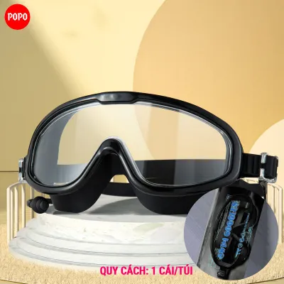 Kính bơi mắt trong POPO 362 góc nhìn 180 độ cản tia UV sương mờ dành cho người lớn và trẻ em từ 8 tuổi