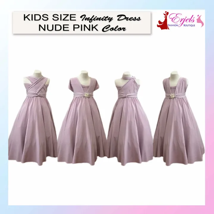 12 years nude KIDS SIZE ) NUDE PINK Infinity Dress for Kids | With Size 1-12 years old |  Cotton Spandex | Lazada PH