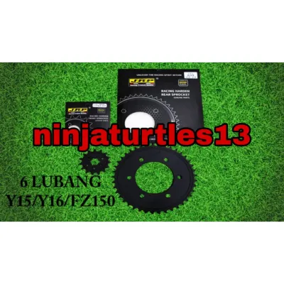 JRP 6 lubang 🇹🇭 sprocket 415 428 full * MATT BLACK * Y15 Y16 FZ150 Y15ZR Y16ZR EXCITER150 EXCITER155