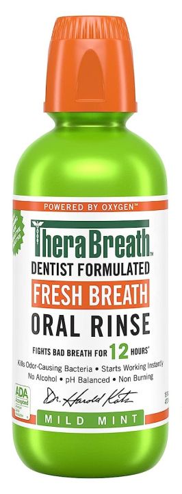 TheraBreath Dentist Recommended Fresh Breath Oral Rinse - Mild Mint ...