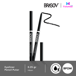 BRASOV Pensil Eyeliner Putar Netto 0.35g | Waterproof | Automatic | Eye Liner