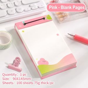 NALANILI 100Sheets Trang bên trong trống có kẻ ô. Sổ tay xé rời Dây thun Di động Sổ ghi chú Di động Sổ tay nháp Ghi Chú
